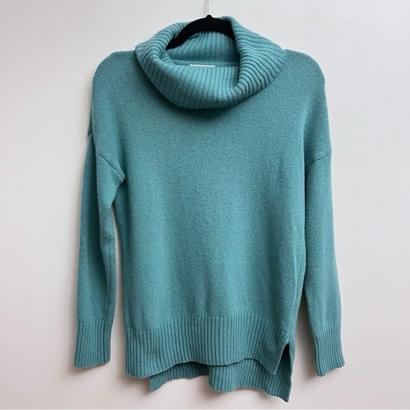 Bartolini Women’s Small Teal Cashmere Wool Blend Cowl Neck Popover Sweater - Picture 1 of 7